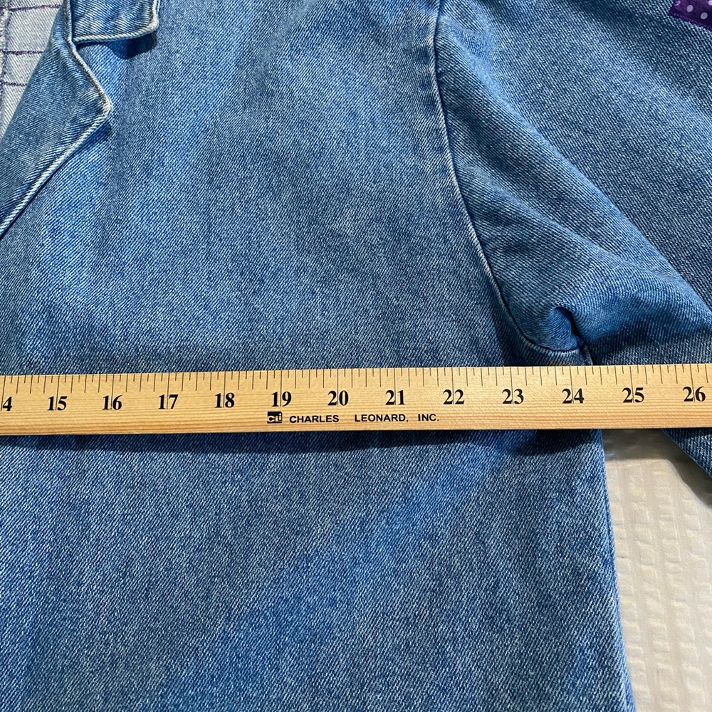 Vintage 90s Arrietty Patchwork Denim Medium Wash Blazer Jacket Womens Sz: Large - Picture 6 of 12